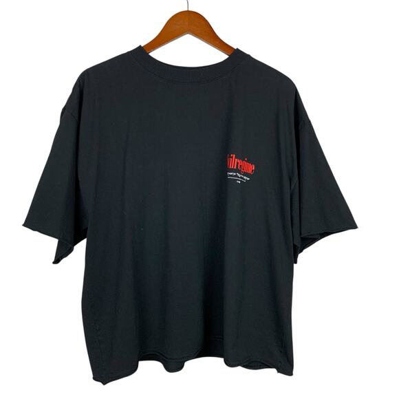 Civil Regime Concrete Rose Cropped Tee 199X Oversized Black Shirt Men's M - Picture 1 of 7
